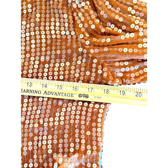 NWT J. Crew Sequined Mockneck Sheer Blouse Copper Brown W/ Silk Cami XS GORGEOUS - Picture 13 of 13